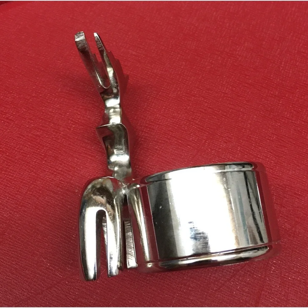 Silver Reindeer Napkin Ring Holder‎ Christmas Cabin Core Set of 8